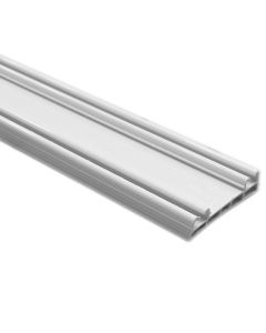 Double-track rail, PVC, white, 2 m