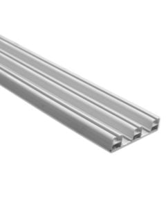 Double-track rail, PVC, white, 2 m