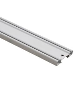 Double-track rail with edge, 6 cm, aluminium, white, 3 m