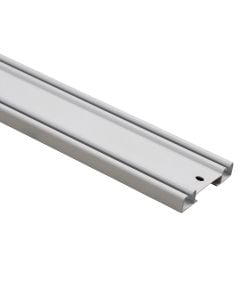 Double-track rail with edge, 6 cm, aluminium, white, 3.5 m