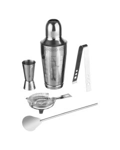 Cocktail preparation set (Pck5), stainless steel, silver color, 600 ml / 14.5x14.5x18 cm