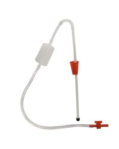 Pump with butterfly tap, plastic, white/red