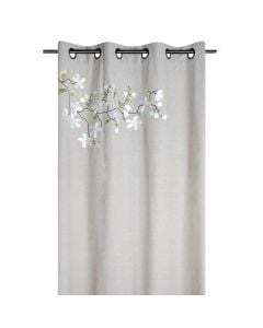 Printemps full curtain with rings, 55% cotton and 45% polyester, natural, 140x260 cm