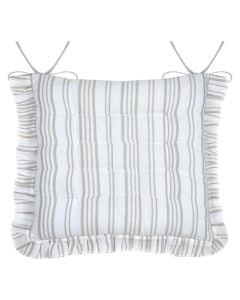 Josepha chair cushion with laces, 55% cotton and 45% polyester, ecru, 38x38 cm
