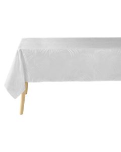 Tablecloth Plumette, polyester, Jacquard, white, 140x240 cm