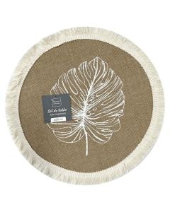 Shtroje tavoline Mogador, jute, natyrale, Dia. 38 cm