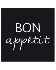 Bon Appetit table napkins (Pck 20), paper, black, 33x33 cm