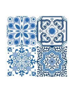 Zellige table napkins (Pck 20), paper, blue/white, 33x33 cm