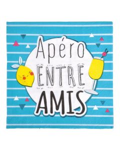 Apero table napkins (Pck 20), paper, multicolored, 33x33 cm