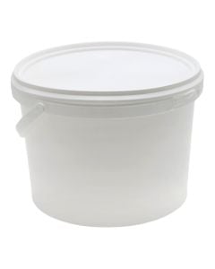 Kovë rrethore me kapak për bulmete, plastike, e bardhë, 2.2 L / Dia. 18 x H 13.5 cm