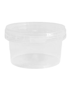 Round bucket with lid for dairy products, plastic, transparent, 500 ml / Dia. 12.5 x H 8 cm