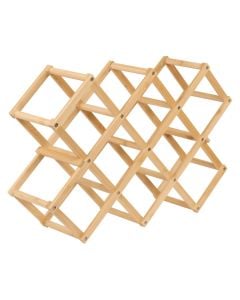 10-Slot wine bottle holder, bamboo, beige, 55.5x14.5x37.5 cm