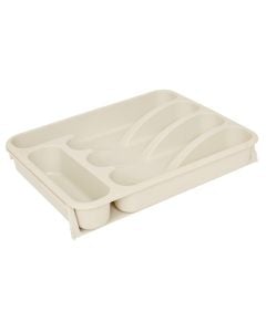 Poly drawer organizer with extension, polypropylene, beige, 48.5x33x6 cm