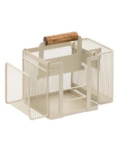 Telma cutlery holder, steel, beige, 23.3x12.3x16.1 cm