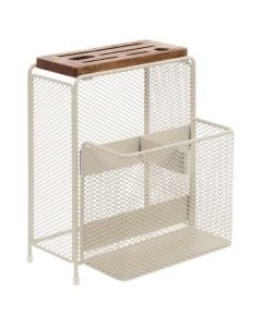 Telma cutlery holder and knife organizer, steel, beige, 17.7x15.7x22.9 cm