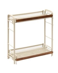 Telma 2-tier organizer shelf, steel, beige, 33.6x22.4x33 cm