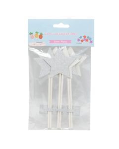 Cake decorations, stars, cardboard, mixed colour, 1 pack
