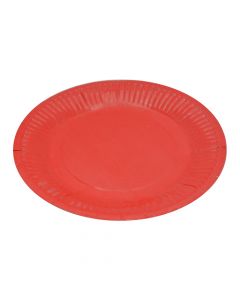 Plate, "Happy Party", cardboard, 18 cm, red, 6 pieces