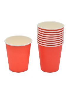 Cup, cardboard, 220 ml, red, 6 pieces, 1 pack