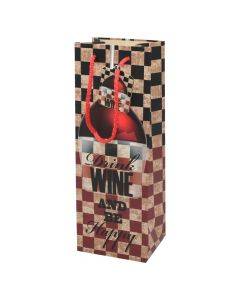 Gift bag vine, cardboard, 12x34.5x10 cm, white-black, 1 piece