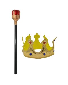 Decoration with gold crown, 40 cm, plastic, mix