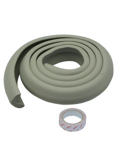 Table protector, rubber, grey, 3.7cmx2m, 1 piece