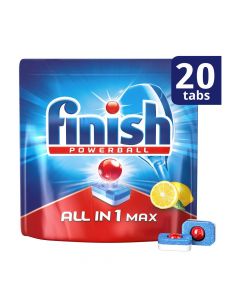 Washer detergent, "Finish Powerball",  for dishwasher ,20 tablet, lemon, blue