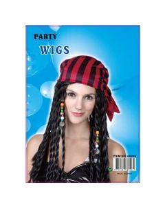 Paruke te gjata vajze pirate, me 1 ngjyre, zeze