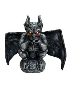 Skulpturë lakuriqi halloweeni, animuar, platik, 17x13.5x32 cm, gri