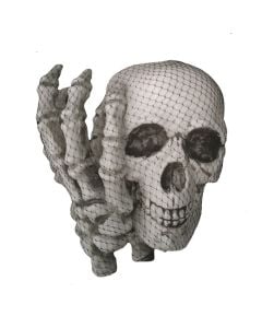 Kafke me gishterinj halloweeni, plastic, 25x18x21 cm, bardhe