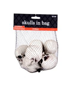 Bag of skulls, plastic, 5x5x7 cm, white