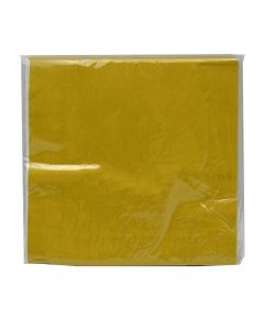 Napkin, for birthday, cardboard, gold, 33x33 cm