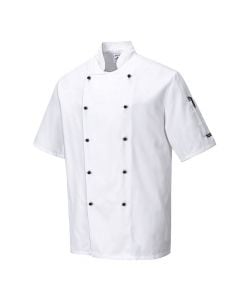 Xhaketë kuzhinieri, "Somerset", me kopsa, e bardhë, xxl