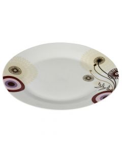 Flat plate, Size: D.9" Color: Design, Material: Porcelain