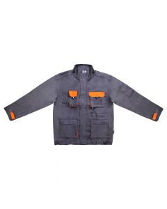 Working jacket with many pockets, TEXO,, cotton/polyester, gray/orange, XL