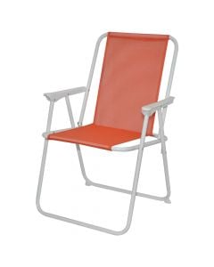 Foldable beach chair, metallic/textilene, orange, 54x44xH75 cm
