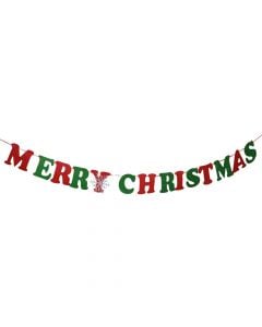 Varg festiv " Merry Christmas" , Permasa: 20x12cm, Ngjyra: Kuqe/Jeshile, Material: Sfungjer