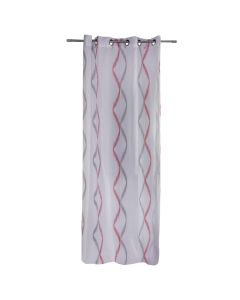 Curtain with rings, polyester, grey-red, 140x260 cm