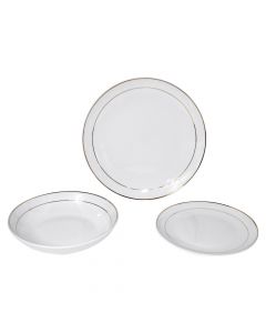 Set of plates 18pc, Color: White, Material: Porcelain