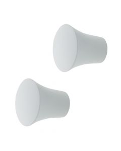 Knobs for metalic rod CONO, Size: Dia.20mm, Color: White, Material: Metalic
