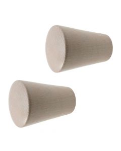 Knobs for wooden rod, METEO, Size: Dia.23mm, Color: Bleached ash, Material: Wooden