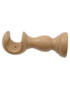 Oppen suport for wooden rod, Size: Dia.23mm, Color: Natural, Material: Wood