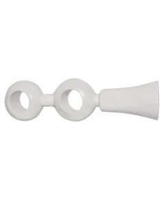 Double suport for wooden rod, Size: Dia.23mm, Color: White, Material: Wood