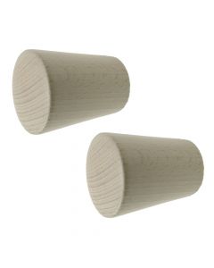 Knobs for wooden rod, METEO, Size: Dia.28mm, Color: Bleached ash, Material: Wooden