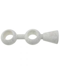 Doubel support for wooden rod SHABBY, Size: Dia.28mm, Color: White, Material: Wood