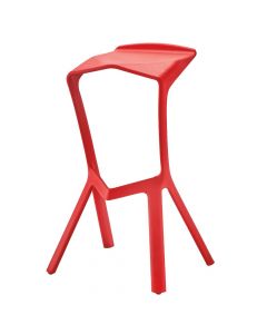 Stol bari Easy, polipropilen, e kuqe, 48.5x41xH80.5cm