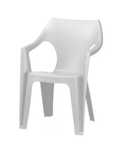 Karrige me krahë, DANTE, plastike, e bardhë, 57x57xH79 cm