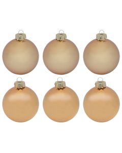 Sferë dekoruese, qelq, floriri, dia 8 cm, 6 copë