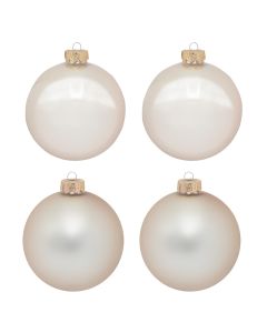 Decorative sphere (Pk4), Size: Dia 10cm, Color: Pearl, Material: Glass