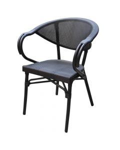 HUGO arm chair, aluminium-textilene, black, 59x60x81 cm